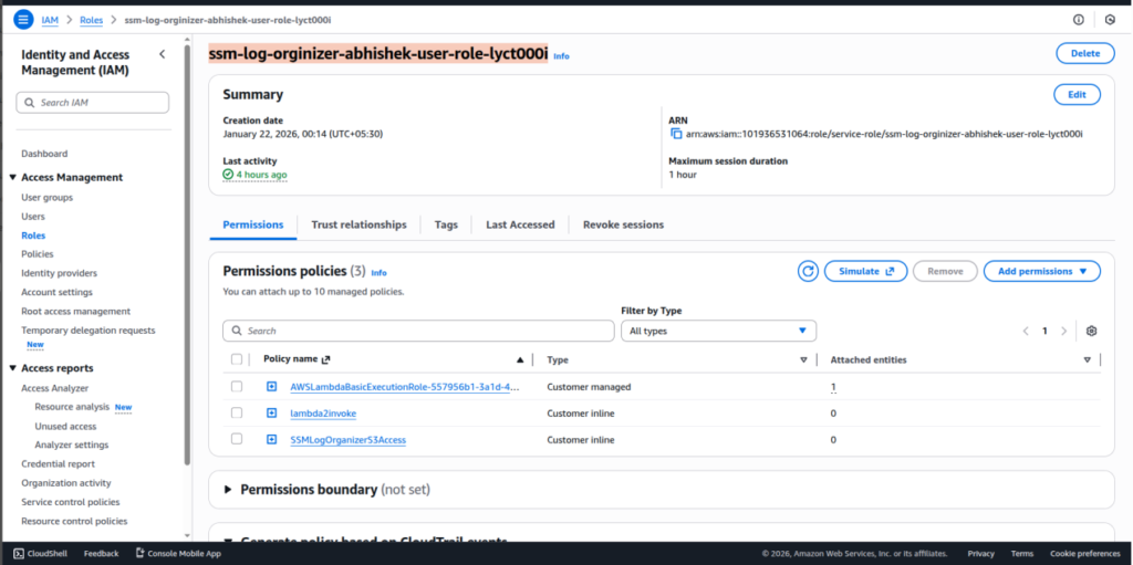 Create IAM Role for Lambda
